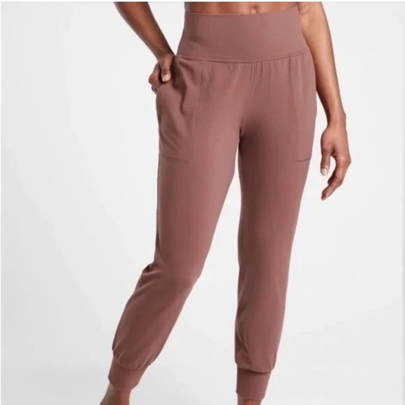 Athleta Powervita Saluation High Rise Jogger Pants XS Tall dusty rose - Picture 1 of 8